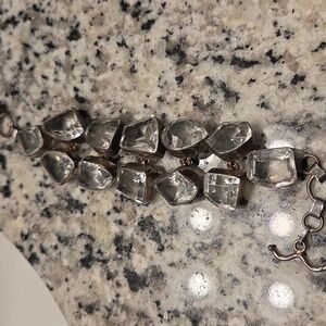 Artisan Silver Bracelet with White Topaz Vintage 925 Silver